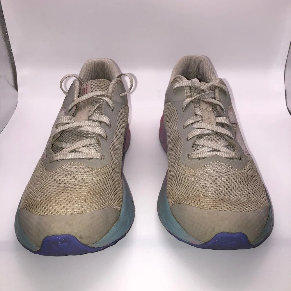 New Balance Fresh Foam Women's Running Shoes Beige Pink Purple Blue Size‎ 4